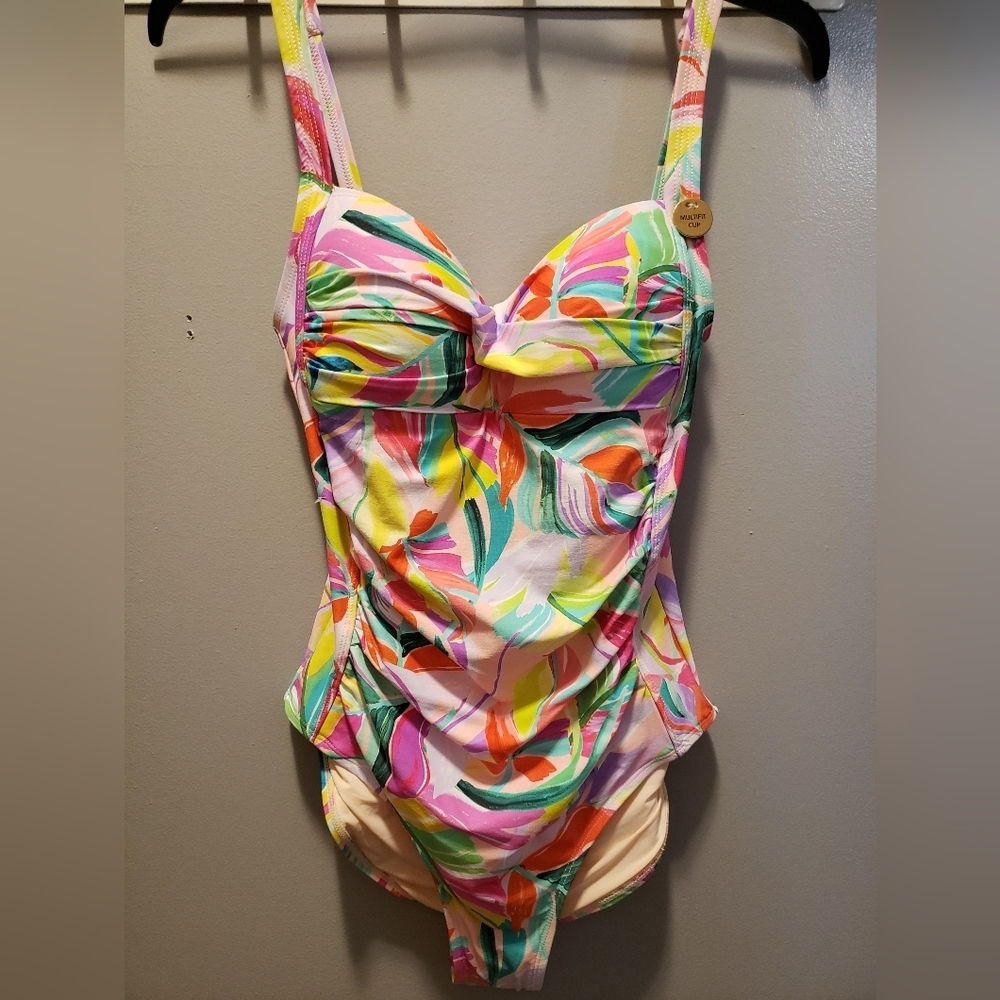 NipTuck NWT Bright Colors Bandeau Style Top Swimsuit, Size 6